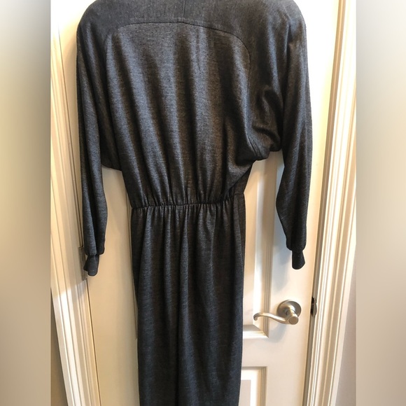 1970s Neumann-Marcus Faux Wrap Dress Gray - Picture 9 of 14